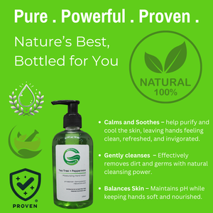 Natural Handwash Liquid Tea Tree & Peppermint, 270ML, Anti Bacterial Moisturizing Hand Wash