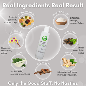 1% Zinc Pyrithione + 1% Salicylic Acid + 2% Tea Tree Anti-Dandruff Shampoo | Removes Dandruff & Soothes Itchy Scalp| For Flake-Free & Healthy Hair