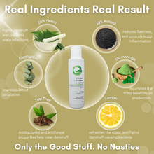 Load image into Gallery viewer, 20% Neem + 10% Kalonji + 5% Moringa Anti-Dandruff &amp; Scalp Care Hair Oil | Reduces dandruff, Soothes scalp irritation &amp; Promotes healthy scalp