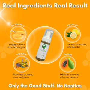 5% Vitamin C + 4% Lemon Skin-Brightening Foaming Face Wash | Brightens, Energizes & Reduces Dark Spots for a Radiant Glow