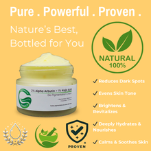 Load image into Gallery viewer, 2% Alpha Arbutin + 1% Kojic Acid De-Pigmentation Cream | Reduces Hyperpigmentation &amp; Dark Spots