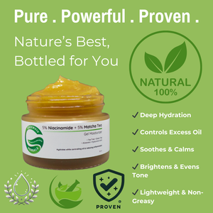 5% Niacinamide + 5% Matcha Tea Hydrating & Oil-Control Gel Moisturizer | Controls Oil, Reduces Inflammation & Fades Dark Spots