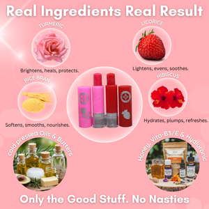 Tinted 100% Natural Lip Balm | | Pink Rose & Red Strawberry | with Vitamin-E, Shea Butter, Cocoa Butter for Black, Dry & Chapped Lips | 8 GM (Pack of 2)