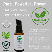 Load image into Gallery viewer, 2% Alpha Arbutin + 1% Retinol Anti-Aging Face Serum | with Niacinamide &amp; Hyaluronic Acid | Reduces Wrinkles &amp; Fine Lines, Boosts Skin Elasticity