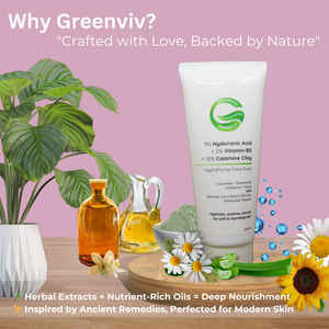3% Hyaluronic Acid + 2% Vitamin B5 + 10% Calamine Clay HydraPlump Face Pack | Intense Hydration & Skin Plumping