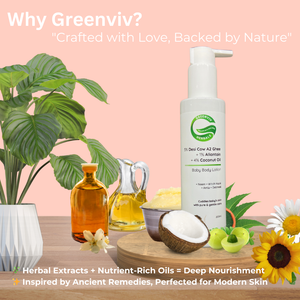 5% Desi Cow A2 Ghee + 1% Allantoin + 4% Coconut Oil Gentle Bliss Baby Body Lotion | Ultra-Gentle Hydration & Protection for Delicate Baby Skin