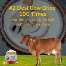 Load image into Gallery viewer, Shata Dhauta Ghrita Desi Cow A2 Ghee Cream | 100 Times Washed with Licorice &amp; Damsak Rose Water in Copper Vessel | For Deep Nourishment &amp; Even Skin Tone