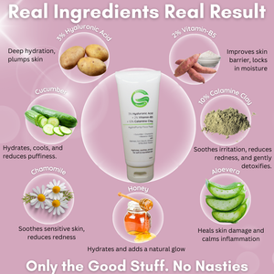 3% Hyaluronic Acid + 2% Vitamin B5 + 10% Calamine Clay HydraPlump Face Pack | Intense Hydration & Skin Plumping