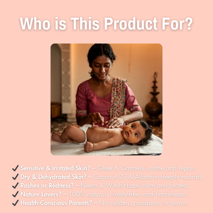 5% Desi Cow A2 Ghee + 1% Allantoin + 4% Coconut Oil Gentle Bliss Baby Body Lotion | Ultra-Gentle Hydration & Protection for Delicate Baby Skin