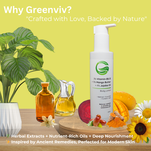 3% Vitamin B5 & E + 5% Mango Butter + 4% Jojoba Oil Glow & Nourish Body Lotion | Lightweight & Fast-Absorbing for Balanced Skin