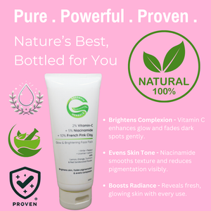 2% Vitamin C + 5% Niacinamide + 10% French Pink Clay Glow & Brightening Face Pack | Deep Cleansing, Evens Skin Tone & Radiance Boost