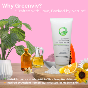 2% Vitamin C + 5% Niacinamide + 10% French Pink Clay Glow & Brightening Face Pack | Deep Cleansing, Evens Skin Tone & Radiance Boost
