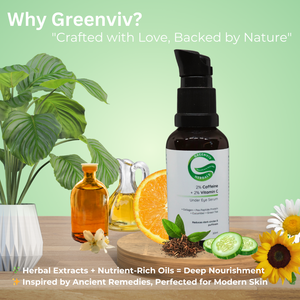 2% Caffeine + 2% Vitamin C Under Eye Serum | with Collagen and Pea Peptide | Reduces Dark Circles, Eye Bags & Puffiness, Brightens & Firms Delicate Under-Eye Skin