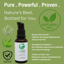 Load image into Gallery viewer, 3% Caffeine + 3% Pea Peptide Hair Growth Serum | With Panthenol &amp; Bhringraj | Strengthens Roots, Reduces Hair Fall, Boosts Hair Growth, Hydrates, Nourishes Scalp &amp; Improves Hair Density