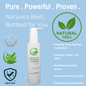 3% Hyaluronic Acid + 5% Avocado Butter + 4% Squalane Oil Hydro Restore & Calm Body Lotion | Deep Nourishment & Barrier Support for Dry, Sensitive & Eczema-Prone Skin