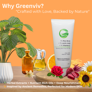5% Rice Bran + 1% Lactic Acid + 1% Vitamin C Glowing Skin Face Scrub | Gently Exfoliates, Brightens & smoothens the skin