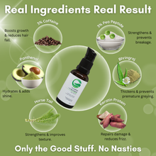 Load image into Gallery viewer, 3% Caffeine + 3% Pea Peptide Hair Growth Serum | With Panthenol &amp; Bhringraj | Strengthens Roots, Reduces Hair Fall, Boosts Hair Growth, Hydrates, Nourishes Scalp &amp; Improves Hair Density