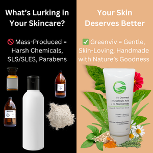 5% Oatmeal + 1% Salicylic Acid + 1% Niacinamide Clean & Clear Face Scrub | Gentle Exfoliation & Acne Care for Clearer Skin