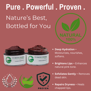 10% Beetroot + Strawberry Lip Scrub & Mask Balm | Deep Hydration & Nourishment for Dark, Dry Lips | 20gm(Pack of 2)
