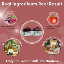 Load image into Gallery viewer, 10% Beetroot + Strawberry Lip Scrub &amp; Mask Balm | Deep Hydration &amp; Nourishment for Dark, Dry Lips | 20gm(Pack of 2)