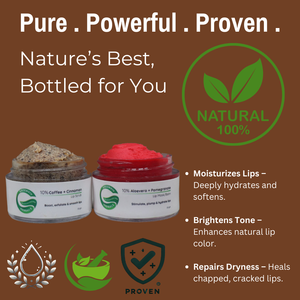 10% Coffee + Cinnamon Lip Scrub & 10% Aloe Vera + Pomegranate Lip Mask Balm | Deeply Hydrates & Repairs lips | 20gm(Pack of 2)