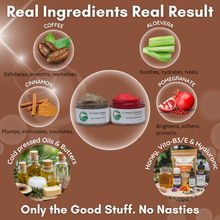 Load image into Gallery viewer, 10% Coffee + Cinnamon Lip Scrub &amp; 10% Aloe Vera + Pomegranate Lip Mask Balm | Deeply Hydrates &amp; Repairs lips | 20gm(Pack of 2)