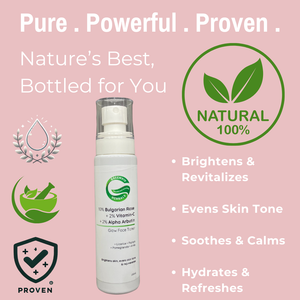 10% Bulgarian Rose + 2% Vitamin C + 2% Alpha Arbutin Glow Face Toner | Brightens & Evens Skin Tone