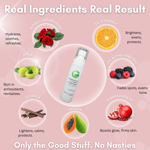 10% Bulgarian Rose + 2% Vitamin C + 2% Alpha Arbutin Glow Face Toner | Brightens & Evens Skin Tone