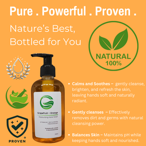 Natural Handwash Liquid Grapefruit & Orange, 270ML, Anti Bacterial Moisturizing Hand Wash