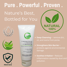 Load image into Gallery viewer, 2% Activated Charcoal + 5% Niacinamide + 10% Bentonite Clay Pollution Defense Face Pack | Deep Detox &amp; Protection