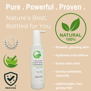 1% Natural AHA + 5% Kokum Butter + 4% Grapeseed Oil Smooth & Glow Body Lotion | Smoothens, Brightens & Polishes Uneven Skin