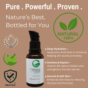 5% Hyaluronic Acid + 2% Vitamin B5 Ultra-Hydrating Face Serum | with Aloe Vera & Cucumber | Deeply Hydrates for Plump, Soft Skin