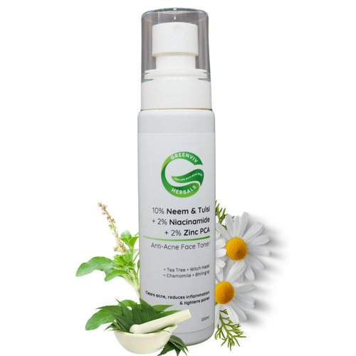 10% Neem & Tulsi + 2% Niacinamide + 2% Zinc PCA Anti-Acne Face Toner | Clears Acne & Blemishes