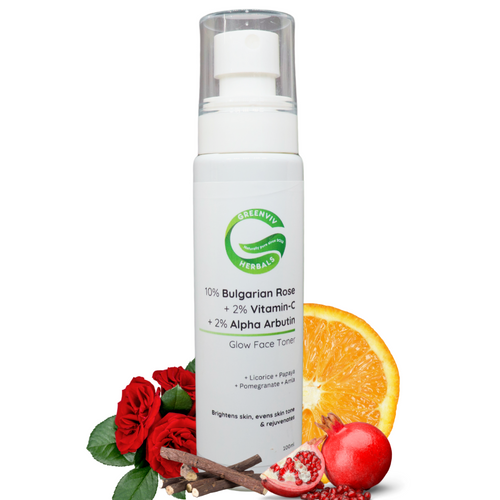 10% Bulgarian Rose + 2% Vitamin C + 2% Alpha Arbutin Glow Face Toner | Brightens & Evens Skin Tone