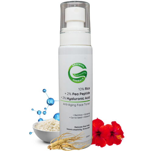 10% Rice + 2% Pea Peptide + 2% Hyaluronic Acid Anti-Aging Face Toner | Helps Reduce Fine Lines & Wrinkles