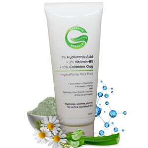 3% Hyaluronic Acid + 2% Vitamin B5 + 10% Calamine Clay HydraPlump Face Pack | Intense Hydration & Skin Plumping