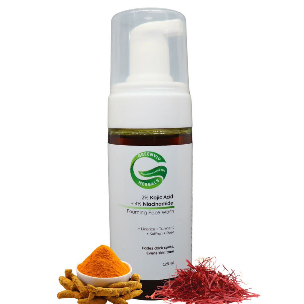 2% Kojic Acid + 4% Niacinamide Anti-Pigmentation Foaming Face Wash | Fades Dark Spots & Reduces Hyperpigmentation