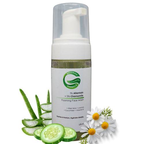 1% Allantoin + 5% Chamomile Hydro-Glow Foaming Face Wash | Gently Hydrates, Soothes & Refreshes Skin
