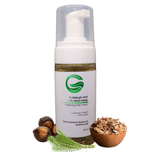 1% Salicylic Acid + 4% Witch Hazel Scalp Clarifying Foaming Hair Wash | Controls Dandruff, Regulates Oil & Promotes Healthy Scalp