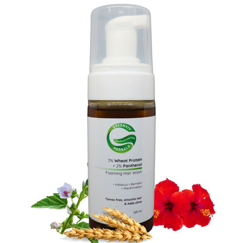 3% Wheat Protein + 2% Panthenol Anti-Frizz Foaming Hair Wash | Tames Frizz, Smoothens, Nourishes & Enhances Hair Shine