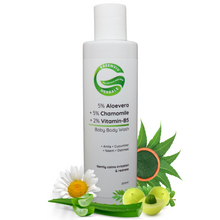 Load image into Gallery viewer, 5% Aloe Vera + 5% Chamomile + 2% Vitamin-B5 Pure &amp; Gentle Baby Body Wash | Soothes, Nourishes &amp; Protects Delicate Skin