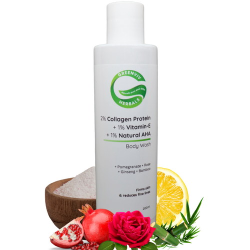 2% Collagen Protein + 1% Vitamin E + 1% Natural AHA Firming & Anti-Aging Body Wash | Firms, Renews & Nourishes Skin