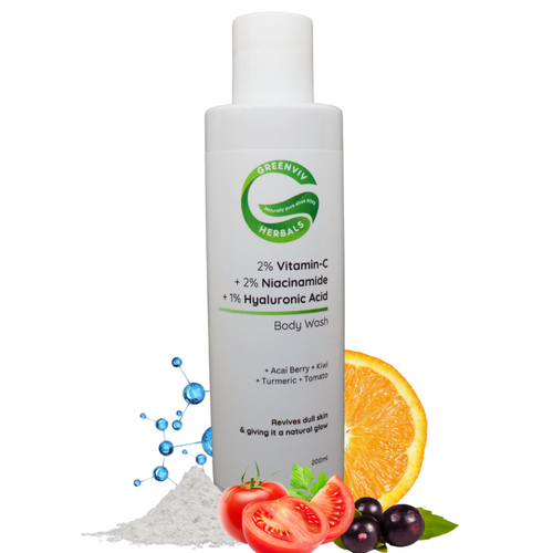 2% Vitamin C + 2% Niacinamide + 1% Hyaluronic Acid Radiance Glow & Hydrating Body Wash | Brightens, Hydrates & Revitalizes Skin