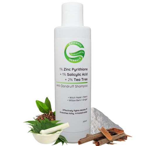 1% Zinc Pyrithione + 1% Salicylic Acid + 2% Tea Tree Anti-Dandruff Shampoo | Removes Dandruff & Soothes Itchy Scalp| For Flake-Free & Healthy Hair