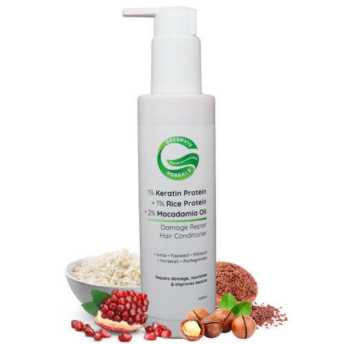 1% Keratin Protein + 1% Rice Protein + 2% Macadamia Oil Damage Repair Hair Conditioner | Strengthens & Restores Hair