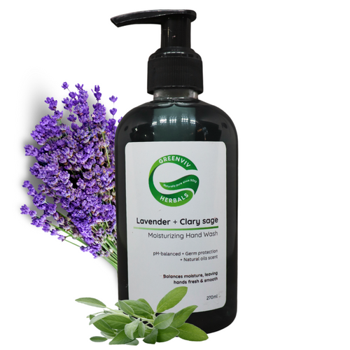 Natural Handwash Liquid Lavender & Clary Sage, 270ML, Anti Bacterial Moisturizing Hand Wash