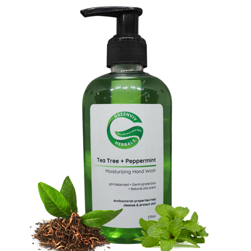 Natural Handwash Liquid Tea Tree & Peppermint, 270ML, Anti Bacterial Moisturizing Hand Wash