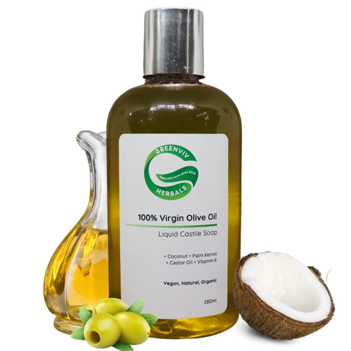 Natural Liquid Castile Soap, Unscented, 280 ml
