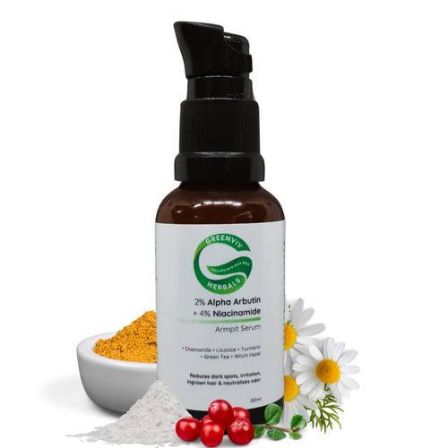 2% Alpha Arbutin + 4% Niacinamide Armpit Serum | With Chamomile, Licorice & Witch Hazel | Brightens, Evens Skin Tone, Soothes Irritation & Hydrates for Refreshed Underarms