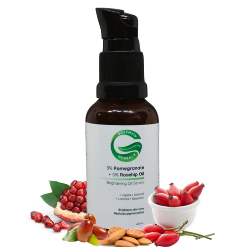 3% Pomegranate + 5% Rosehip Oil Brightening Oil Serum | Enhances Radiance, Reduces Pigmentation & Evens Skin Tone